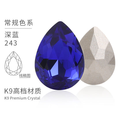 K9 material, pointed bottom pear-shaped rhinestone, color-resistant base, clothing crystal accessories, high-end pinkstone rhinestone