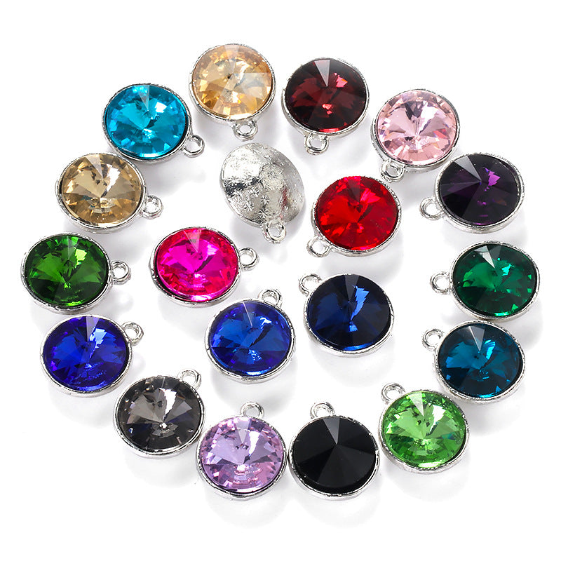 12mm zinc alloy satellite single pendant bag, necklace, bracelet, clothing decoration, accessory satellite shape round single-hole pendant