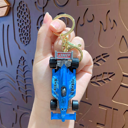 Creative Cool Motorcycle Keychain Pendant Mini Kids Pullback Toy Car School Bag Keychain Small Gift Wholesale