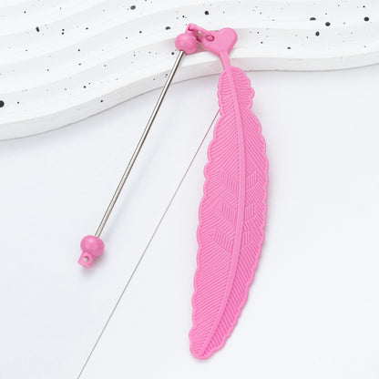 Plastic Feather Bookmark - Cartoon Pendant Children Handmade Beaded Reading Mark Book Holder