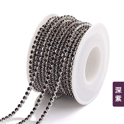 Hot Selling Multicolor White K Claw Chain 2 2.5 2.8 3mm Dense Crystal Glass Drill Claw Chain DIY Clothing Decorations