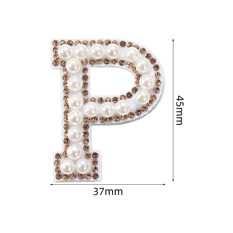 Crystal yellow diamond 26-letter fabric patch set, hot-hot stamped colored letter patch for clothing bags, diamond patches