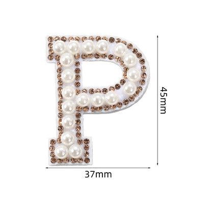 Crystal yellow diamond 26-letter fabric patch set, hot-hot stamped colored letter patch for clothing bags, diamond patches