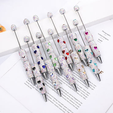 Love full diamond ballpoint pen creative DIY beading handmade diamond inlaid ballpoint pen educational student stationery spot wholesale