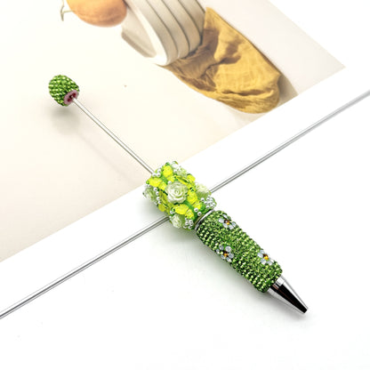 new DIY luxury full diamond pen butterfly pearl daisy rose series ballpoint pen business cute pen
