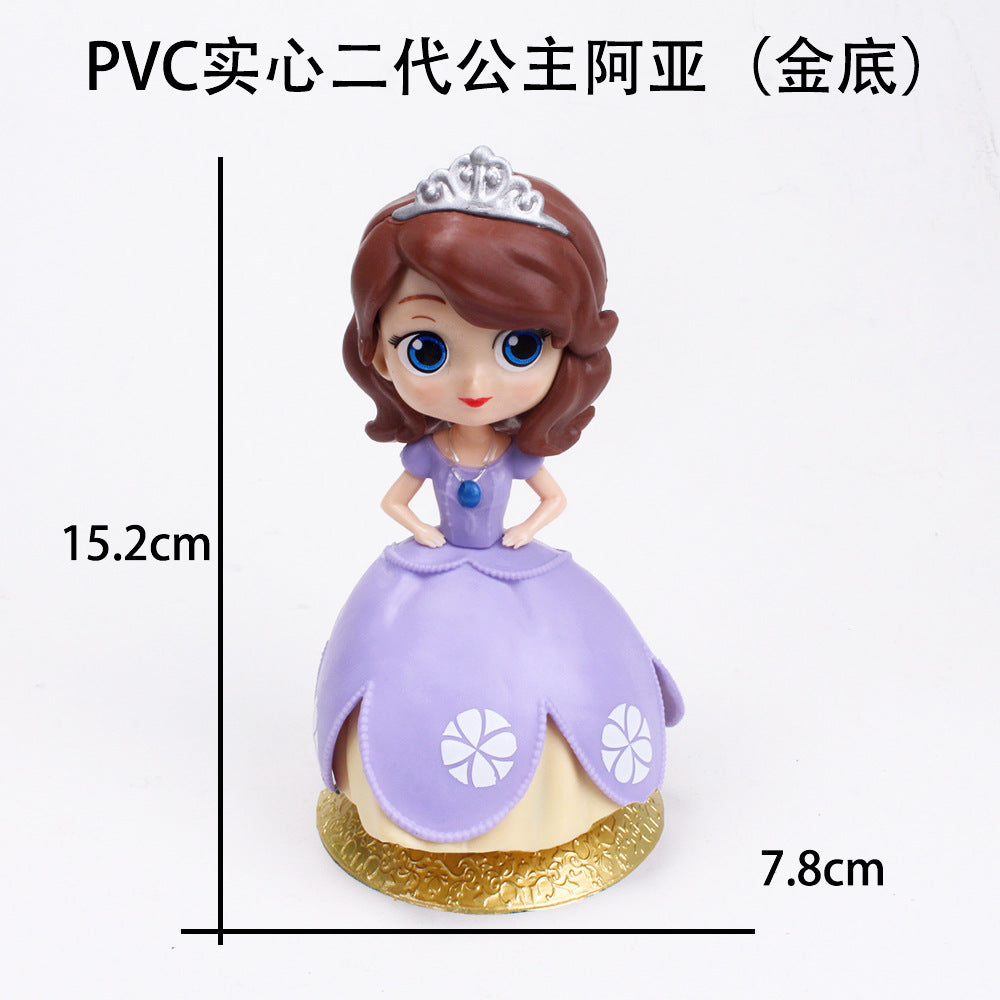 Q version of the girl, the 2nd generation of the ice and snow series princess, the 3rd generation of Elsa, the cake decoration ornaments, the figure model scene decoration