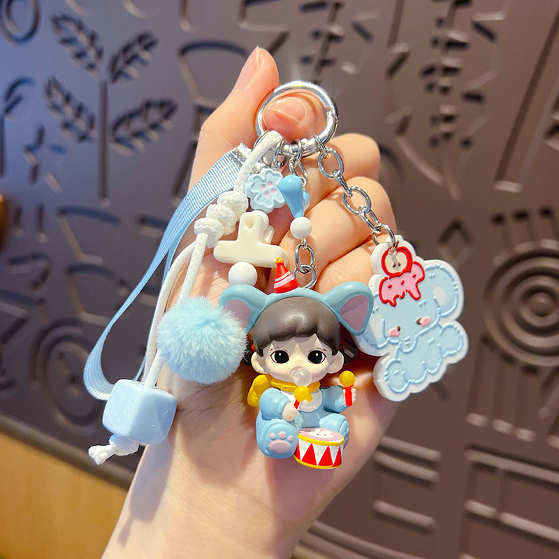 Handmade DIY cute grain zorra hand rope buckle pendant cute cartoon girl heart bag doll doll charm wholesale