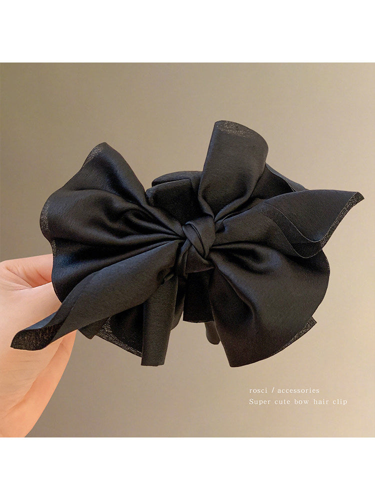 Korean-style bow claw clip for women, high-end look, full-toned hair volume at the back of the head, high-end shark clip hair clip, small size