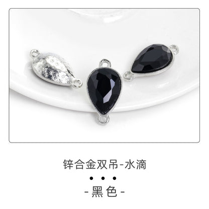 Direct supply of waterdrop double pendants, zinc alloy pendants, earrings, bracelets, jewelry accessories, high-value waterdrop double pendants
