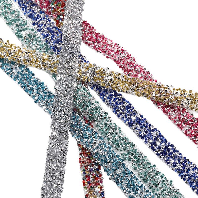 Resin drill belt width 1.2cm tear off instant jewelry handicrafts cups, shoes bags clothing accessories color diamond belt 1 yard