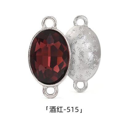 Oval 10*14mm double hanging zinc alloy silver chain headband pendant clothing DIY accessories hairpin headband hanging