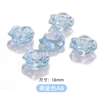 High-Gloss ABS Imitation Pearl Beads - Perforated Beige White Camellia Hairpin Jewelry DIY Accessories
