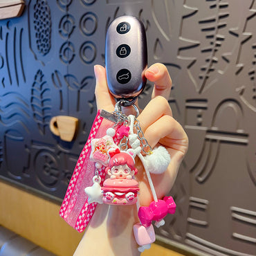 Handmade DIY cute grain zorra hand rope buckle pendant cute cartoon girl heart bag doll doll charm wholesale