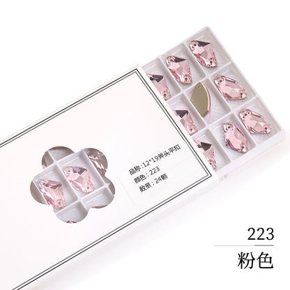 Axe Flat Buckle - Flat Bottom Special-Shaped Hand-Sewn Rhinestones Real Silver Plating Shoe Accessories Luggage Clothing