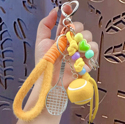 miu tennis rope keychain school bag pendant cute couple bag key chain charm small gift wholesale