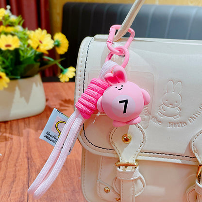 Cartoon snooker billiards keychain bag pendant cute couple schoolbag doll keychain pendant small gifts