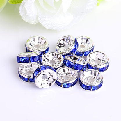 Handmade accessories diamond ring bead separator color bracelet diamond encrusted spacer wheel rim 6 8 10 12mm DIY jewelry accessories