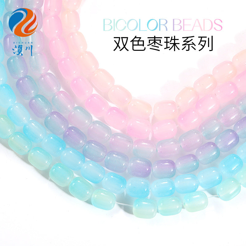 DIY two-color date bead jewelry accessories accessories handmade loose beads beaded beaded bracelet necklace accessories material wholesale