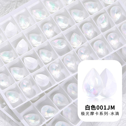 Aurora Mocha waterdrop rhinestone cut is evenly colored, wear-resistant nail nail diamond, phone case and diamond-shaped mocha pointed bottom waterdrop rhinestone