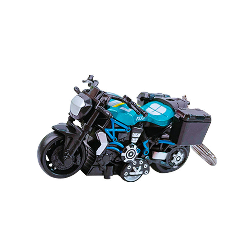 Creative Pullback Motorcycle Model Keychain - Cartoon Alloy Pullback Car Toy Model Pendant Small Gift