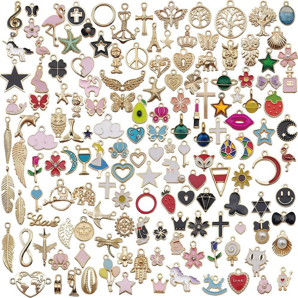 pendant Charms mix collections - Dripping Alloy DIY Bracelet Necklace Earring Key Ring Pendant