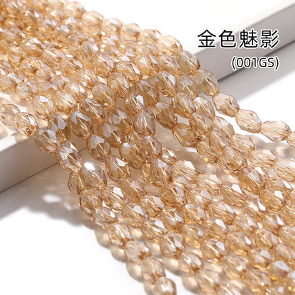 Xichuan cross-border water drop beads, glass beads, door curtains, garment accessories, straight hole water drop beads, cut surfaces, crystal bead factory wholesale