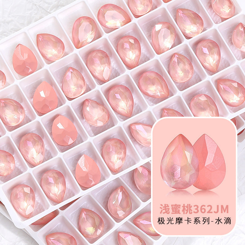 Aurora Mocha waterdrop rhinestone cut is evenly colored, wear-resistant nail nail diamond, phone case and diamond-shaped mocha pointed bottom waterdrop rhinestone
