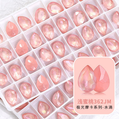 Aurora Mocha waterdrop rhinestone cut is evenly colored, wear-resistant nail nail diamond, phone case and diamond-shaped mocha pointed bottom waterdrop rhinestone