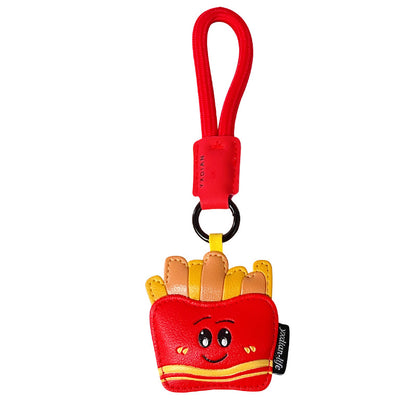 Creative PU Leather Gourmet Keychain Pendant Cute Couple Car Keychain Bag Pendant Small Gift Wholesale