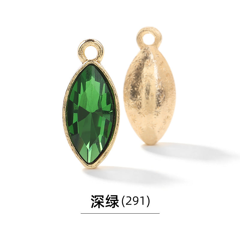 Xichuan horse eye zinc alloy pendant, gold base horse eye single pendant with diamond, DIY jewelry, earrings, doll pendants, horse eye rhinestone