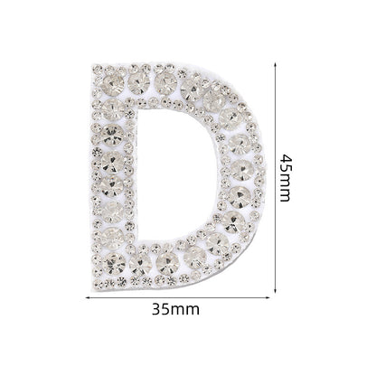 Full rhinestone letter diy clothing accessories white rhinestone hot rhinestone patch hot patch patch english 26 english letters