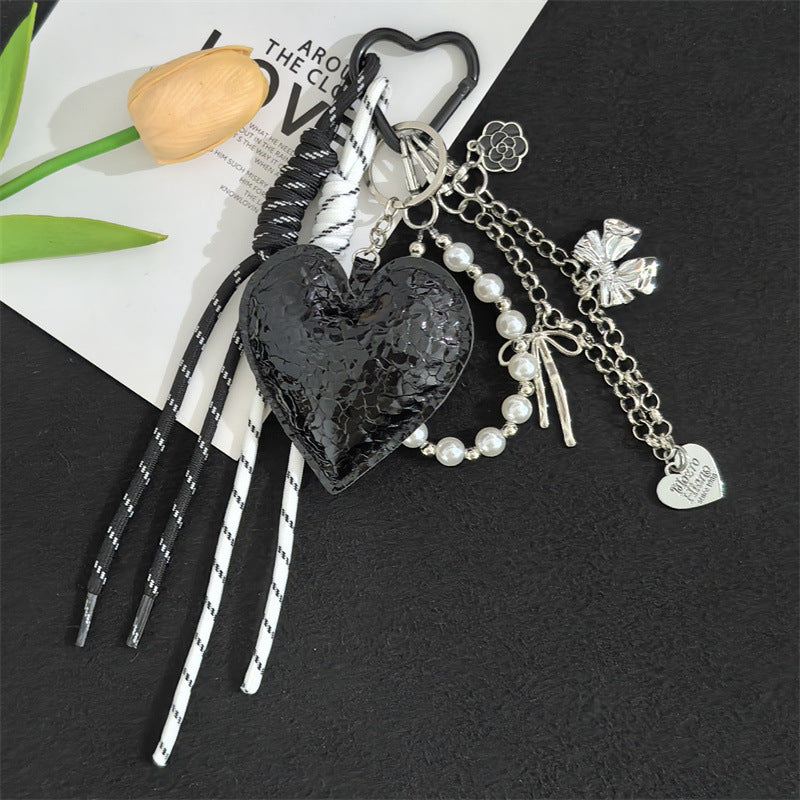 New product miu style five-pointed star bag ornament car key chain dopamine color matching pendant souvenir lanyard outfit