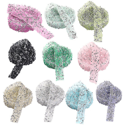 Eco-friendly crushed stone drill belt double-sided adhesive handmade shoe bag crystal drill sticker DIY clothing accessories lace mobile phone case