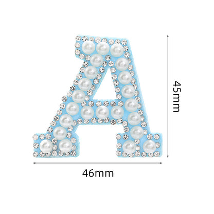 Hot Heat Patch Stickers with 26 English Letters Stickers DIY Accessories Clothing and Hat Accessories Blue Non-Woven Fabric Stickers