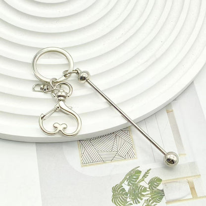 Creative DIY beaded keychain new color metal keychain electroplating gift bag hanging ornament spot wholesale