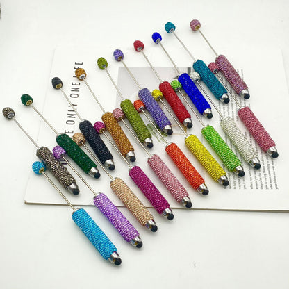 DIY touch screen full diamond ballpoint pen multi-function capacitive stylus cute pen ins solid color rhinestone touch screen pen in stock