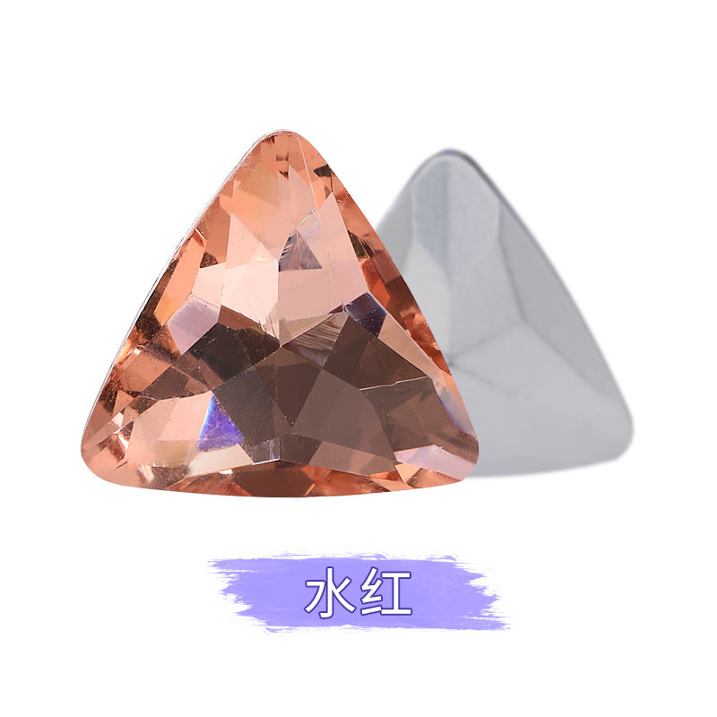 Pointed bottom triangular diamond, irregular rhinestone phone case, diamond attachment, diamond apparel, clothing, shoes, bags, crystal jewelry, accessories, pointed bottom triangular diamond