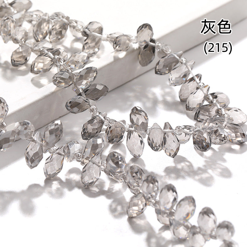 Water Drop Crystal Glass Beads - 6x12mm Horizontal Hole Multi-Color Beaded Curtain Clothing DIY