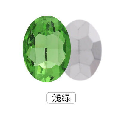 Oval Pointed Bottom Diamond Rhinestones - Crystal Glass Hair Accessories Wedding Dress Decoration