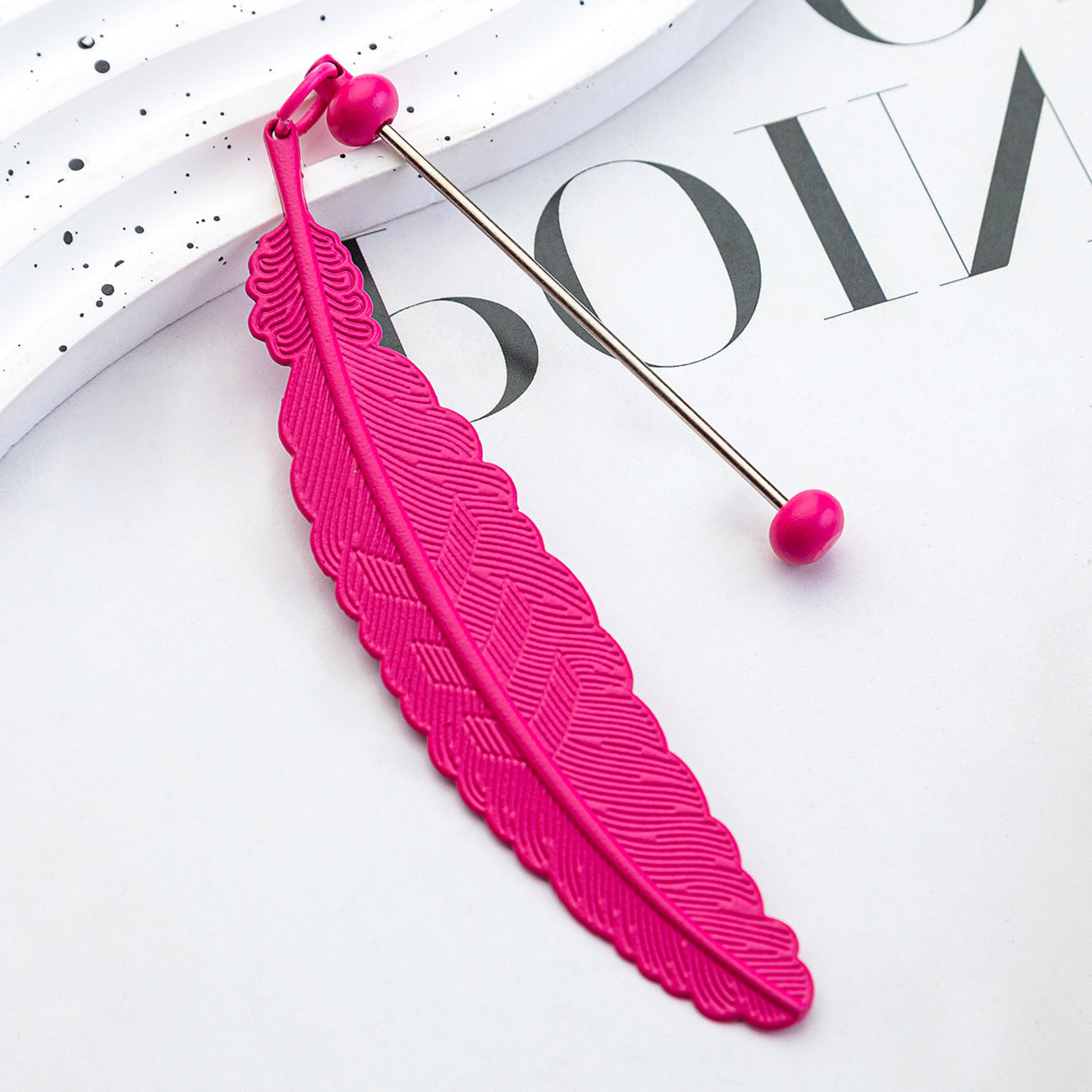 DIY Beaded Feather Bookmark - Primary School Graduation Anniversary Souvenir Metal Bookmark Children's Cute Bookcase Pendant