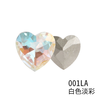 Xichuan heart-shaped light color LA series peach heart pointed bottom glass rhinestone DIY phone case accessories pointed bottom diamond sticker