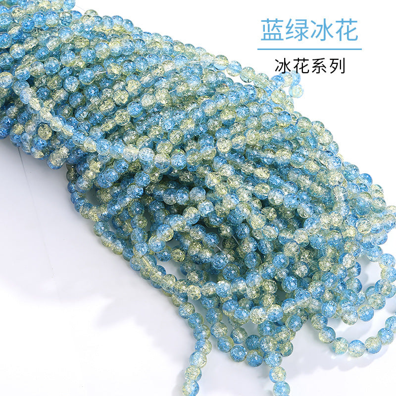 Xichuan autumn colorful ice flower jelly round beads DIY bracelet, necklace, jewelry, accessories, handmade perforated beads