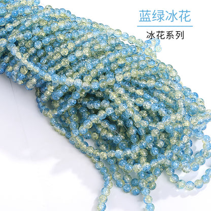 Xichuan autumn colorful ice flower jelly round beads DIY bracelet, necklace, jewelry, accessories, handmade perforated beads