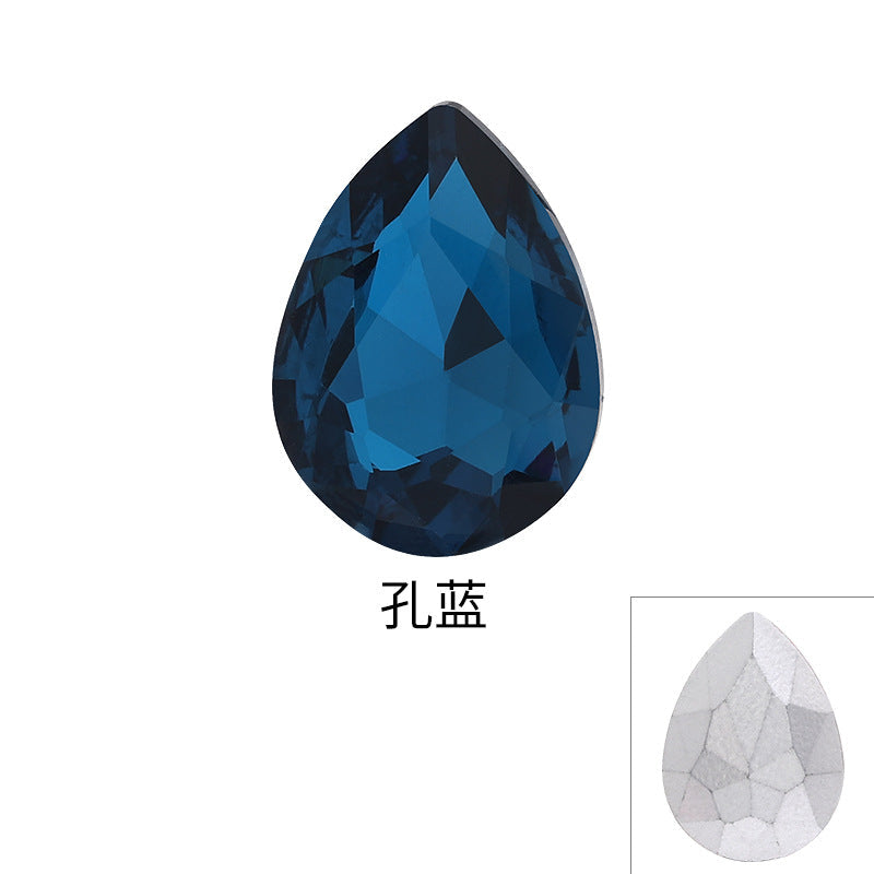 Drop Shape Diamond, Real Silver Plated Bottom Glass, Rhinestone Luggage, Hair Accessories, Accessories, Culet Drop Diamond