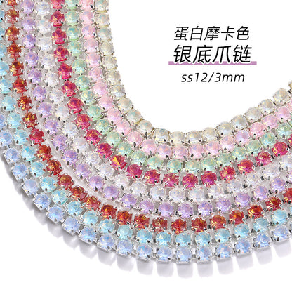 Colorful SS12 claw chain protein mocha series diamond chain dense phone case, luggage, clothing accessories, DIY accessories