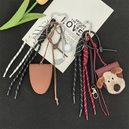Dopamine flower miu tie bag hanging girl's heart color braided rope bag bag pendant creative car keychain versatile