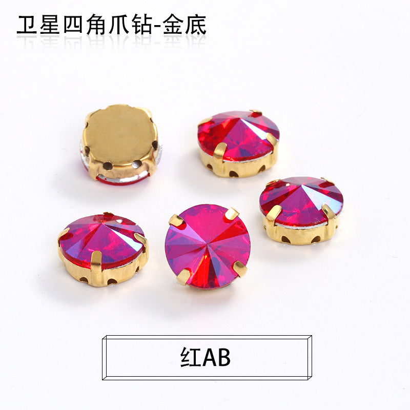 Xichuan new gold background satellite square corner hand sewing drill claw drill DIY clothing collar dress accessories material wholesale