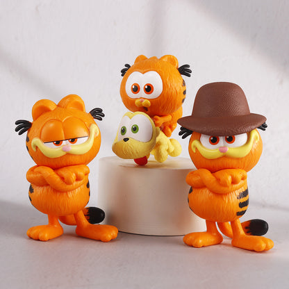 6 Garfield dolls Garfield figure toy model cake decoration ornament blind box claw machine wholesale