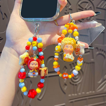 DIY small-nosed star man beaded phone chain pendant, women's bag, doll key chain, small drop doll charm
