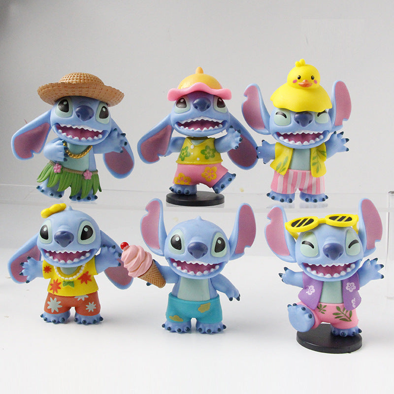 Stitch's summer party series blind box is cute and plays with summer series figure peripherals